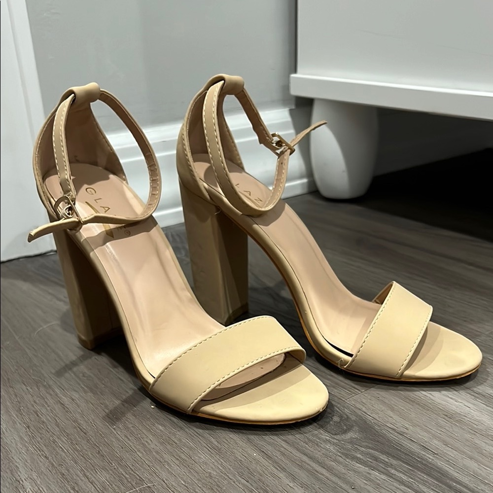 Elegant Cream Women's Platform Heels